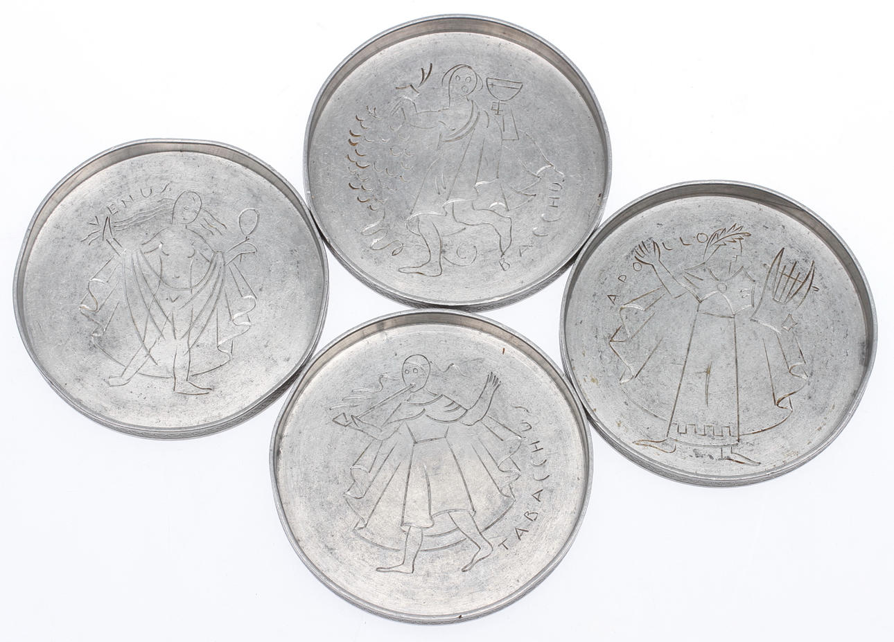 COASTER, 4 st, tenn, Hugo Gehlin, Ystad tenn, 1931.