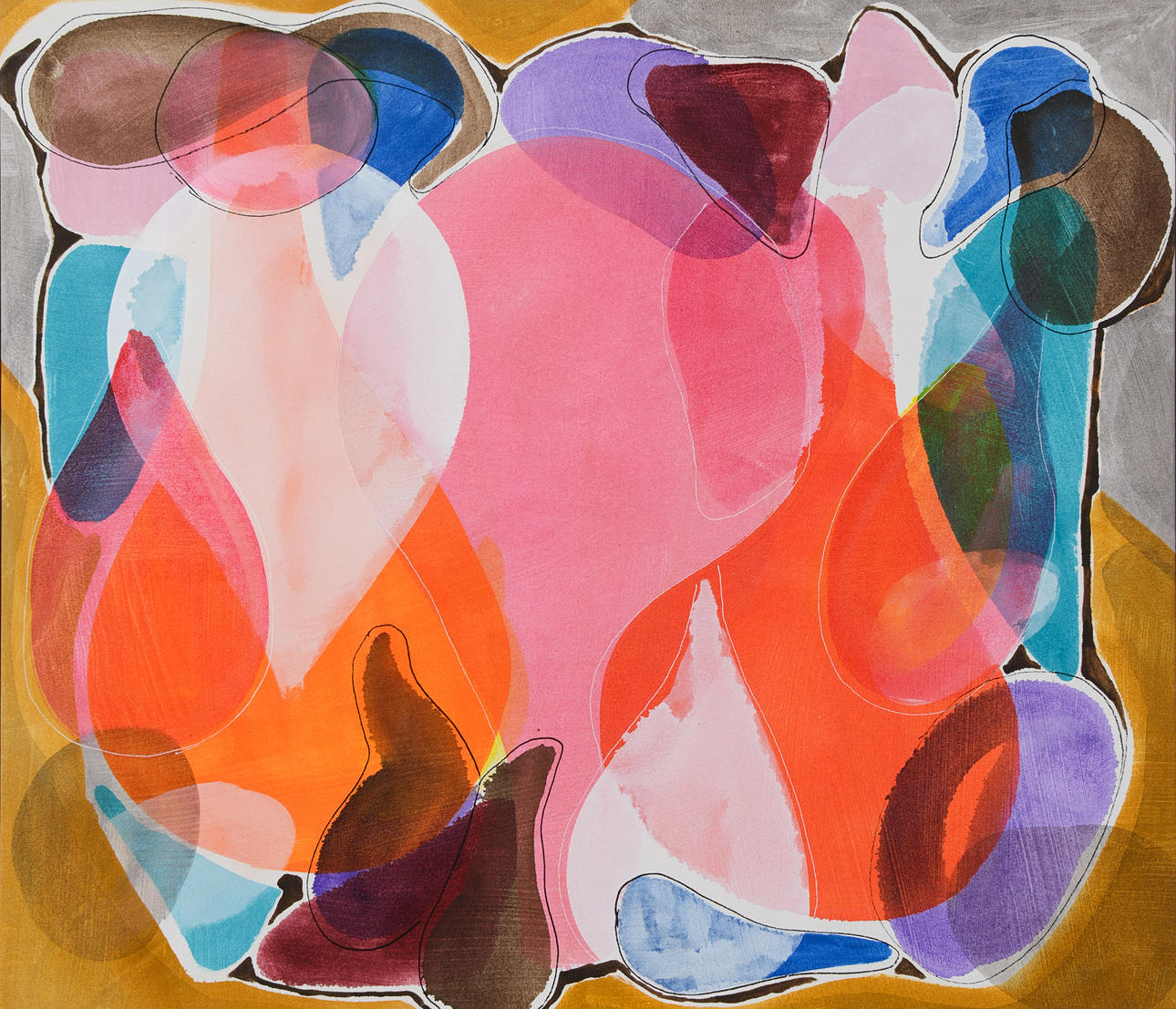 BIRGITTA GLENMARK. Composition, acrylic on canvas, monogram signed.