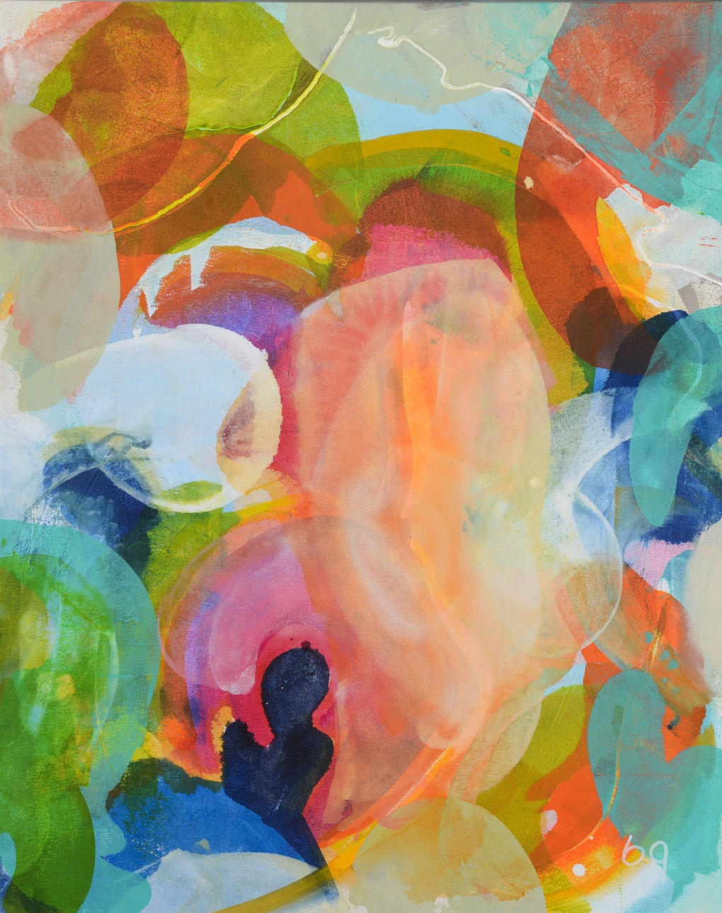 BIRGITTA GLENMARK. Composition, acrylic on canvas, monogram signed.