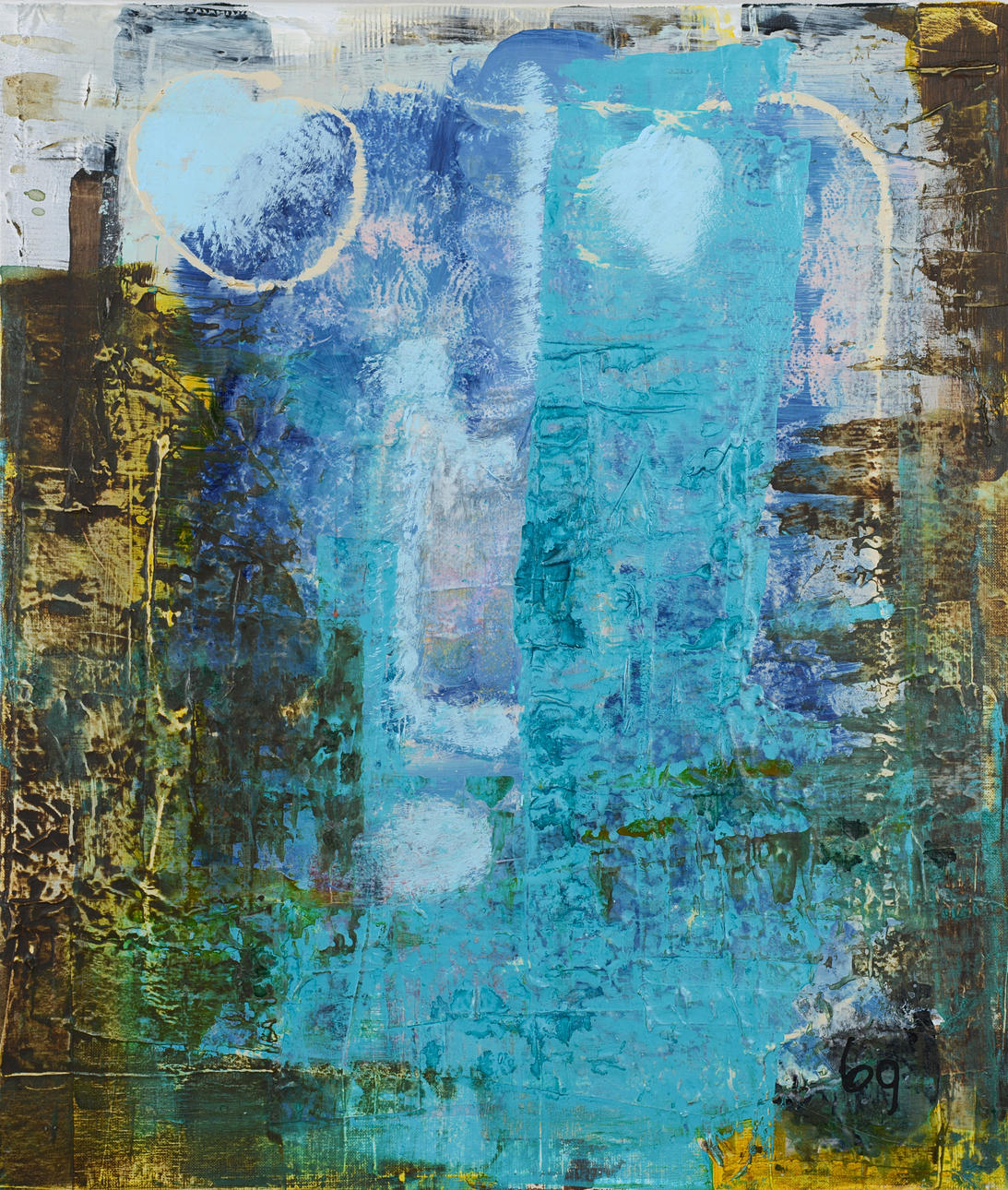 BIRGITTA GLENMARK. Composition, mixed media on canvas, monogram signed.
