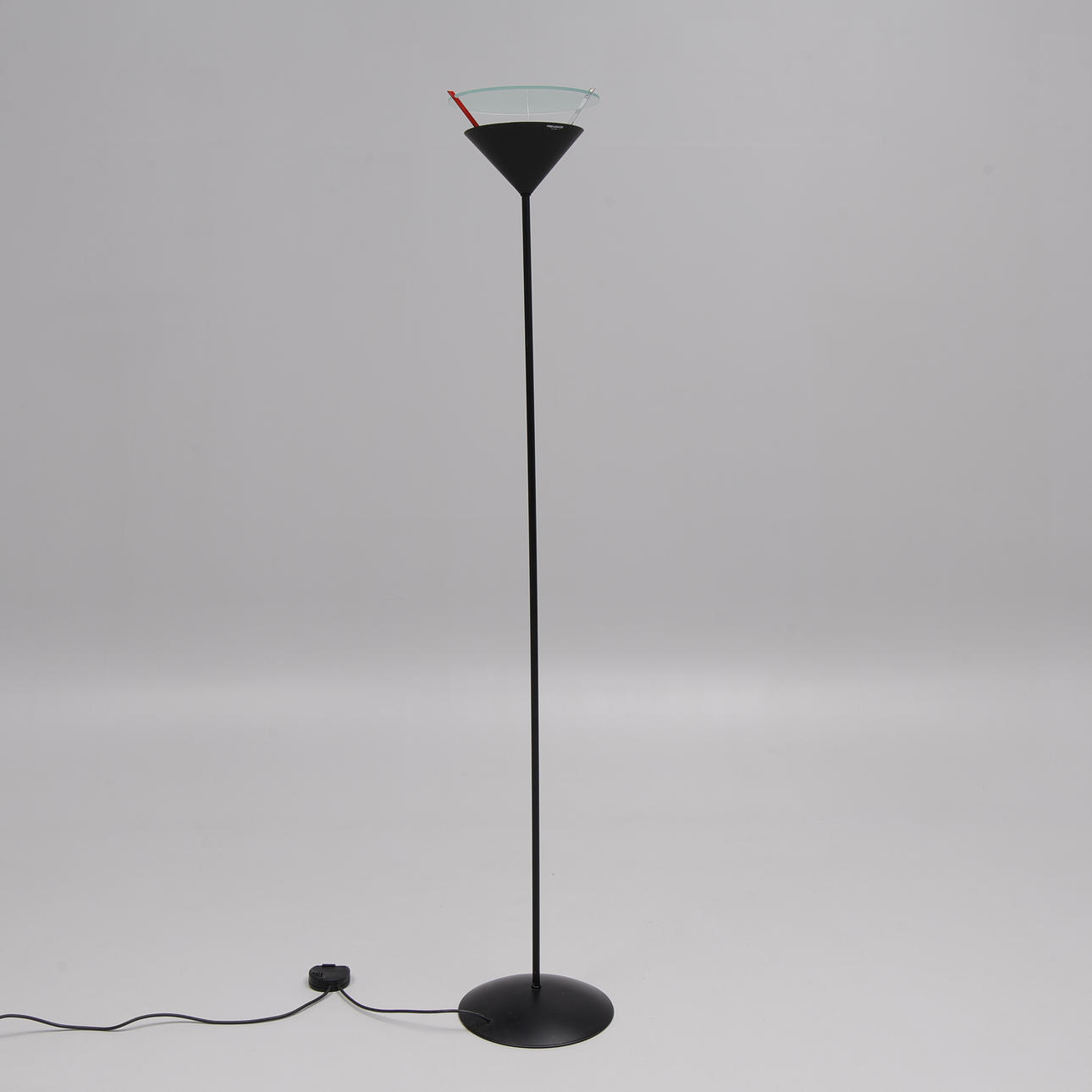 DAHMÉN OCH GRANDELL. Golvlampa, uplight, "Cimbex", metall och glas, Ateljé Lyktan, 1988/89.