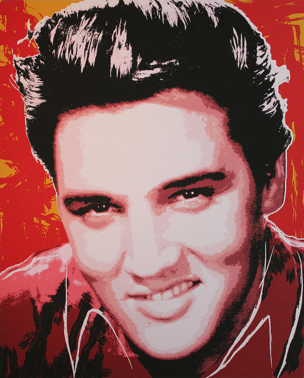 TOM MOORE. Elvis. Silkscreentryck. Signerad och numrerad 57/490.
