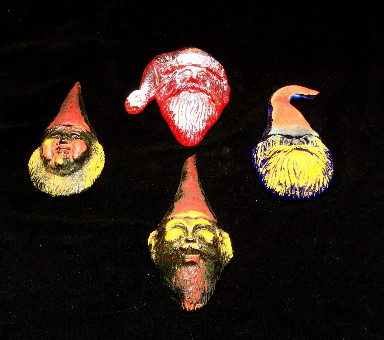 TOMTAR, 4 st, glas, Kjell Engman, Kosta Boda, signerade.