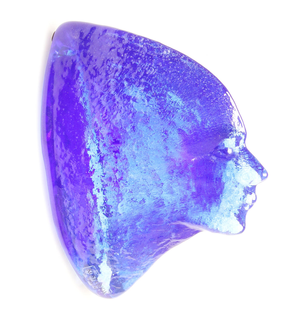 VÄGGRELIEF, ansikte, glas, Kjell Engman, signerad.