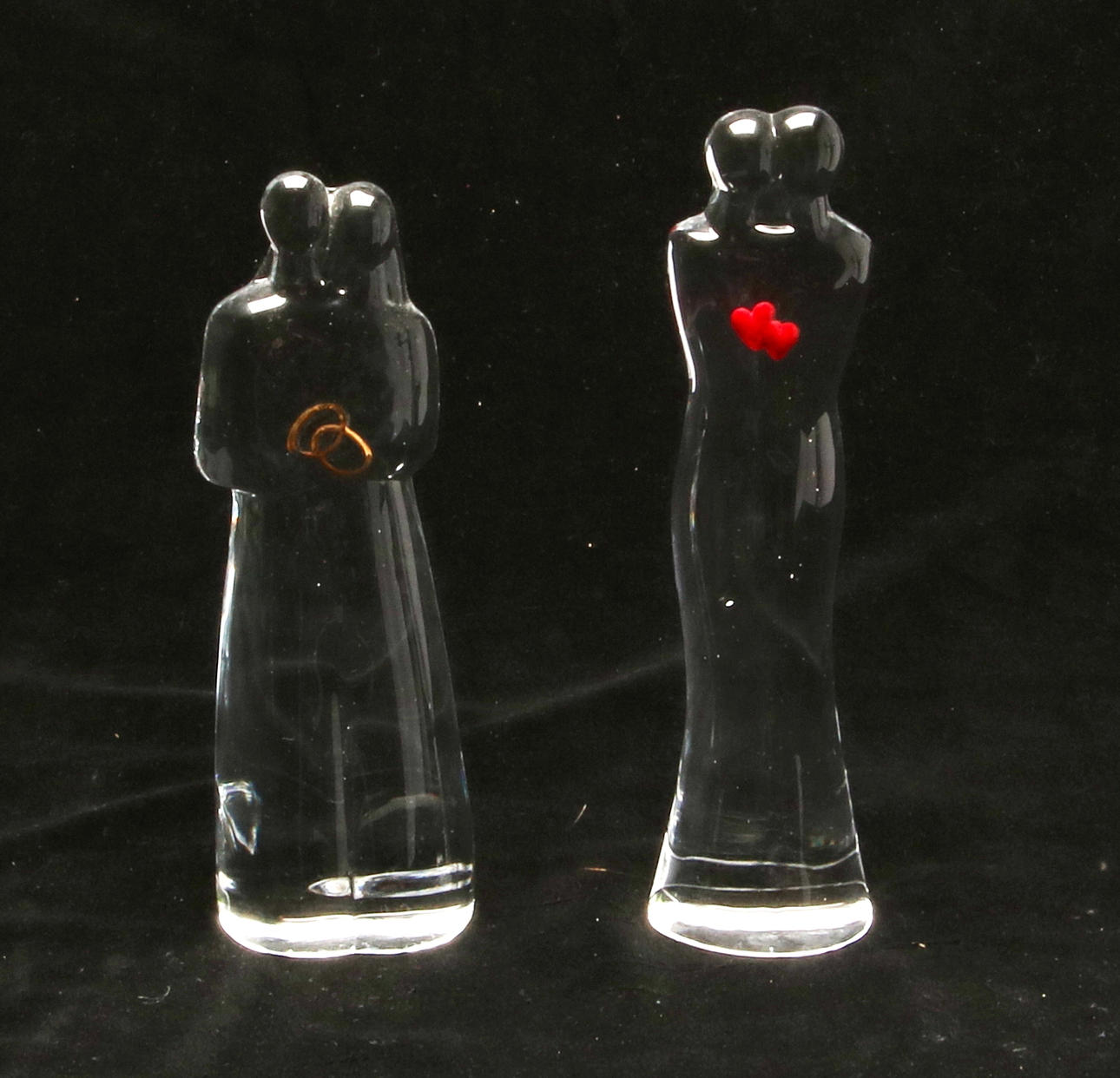 FIGURINER, 2 st, glas, Nybro Glasbruk, 19/2000-tal.