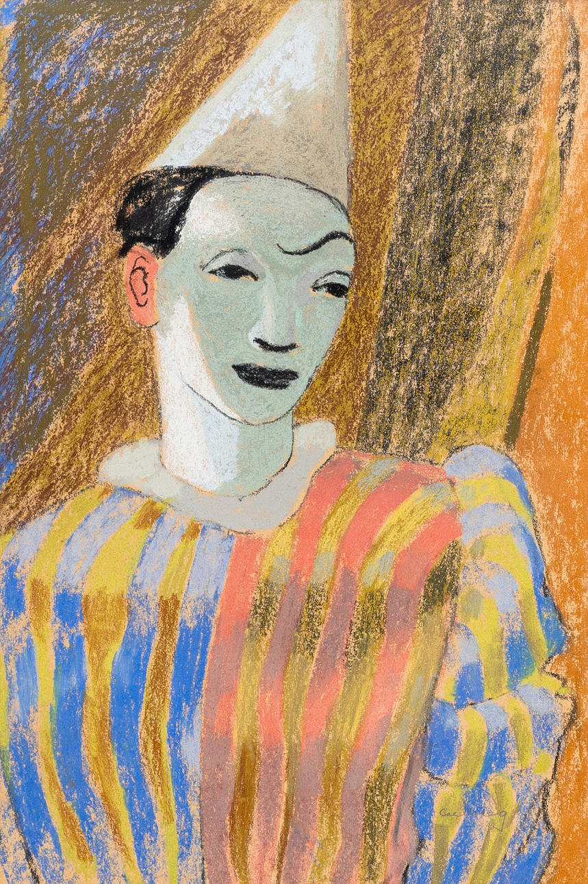 BENGT CARLBERG. Harlequin, pastell, signerad Carlberg
