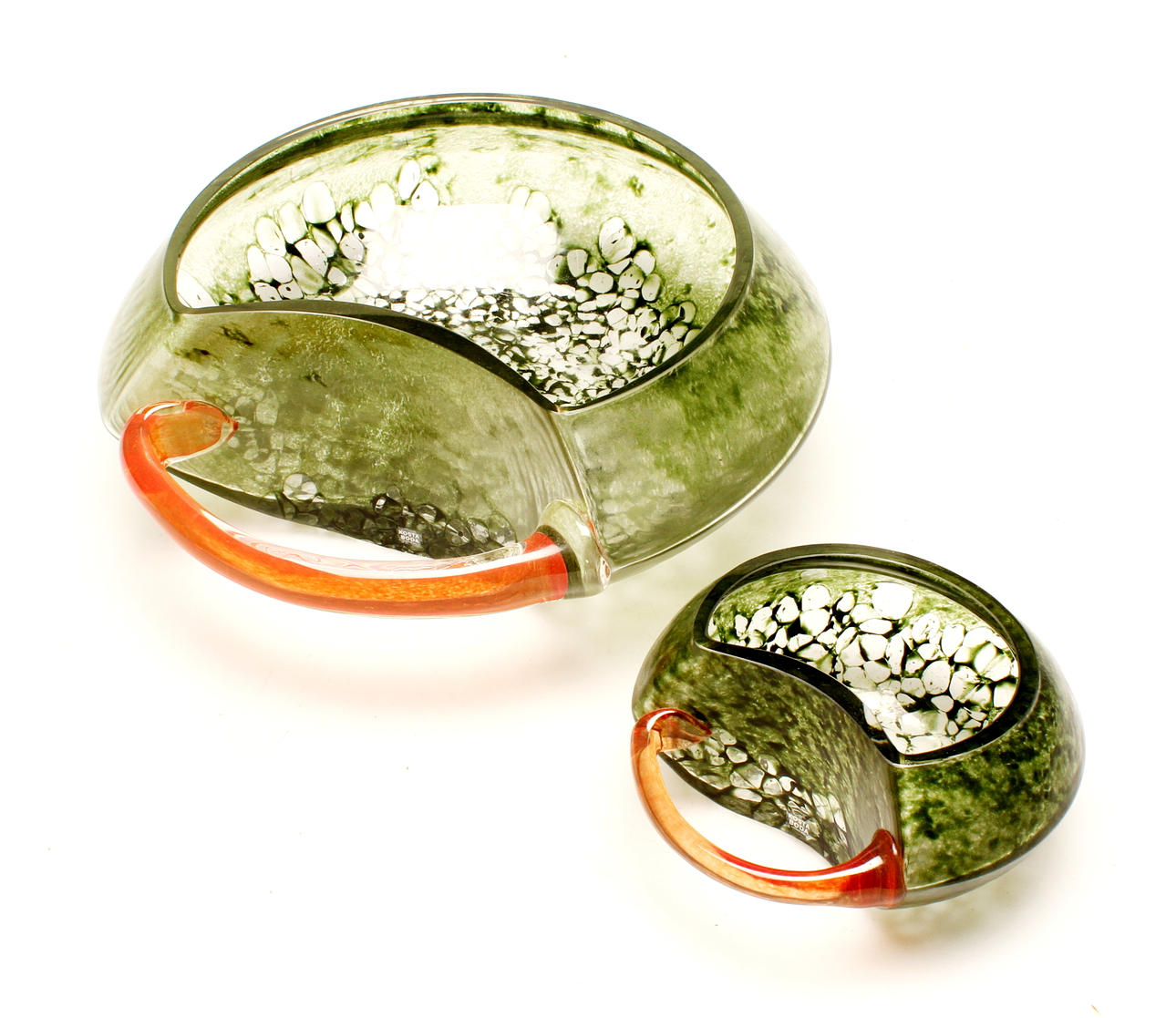 SKÅLAR, 2 st, glas, "Corfu", Kjell Engman, signerade.