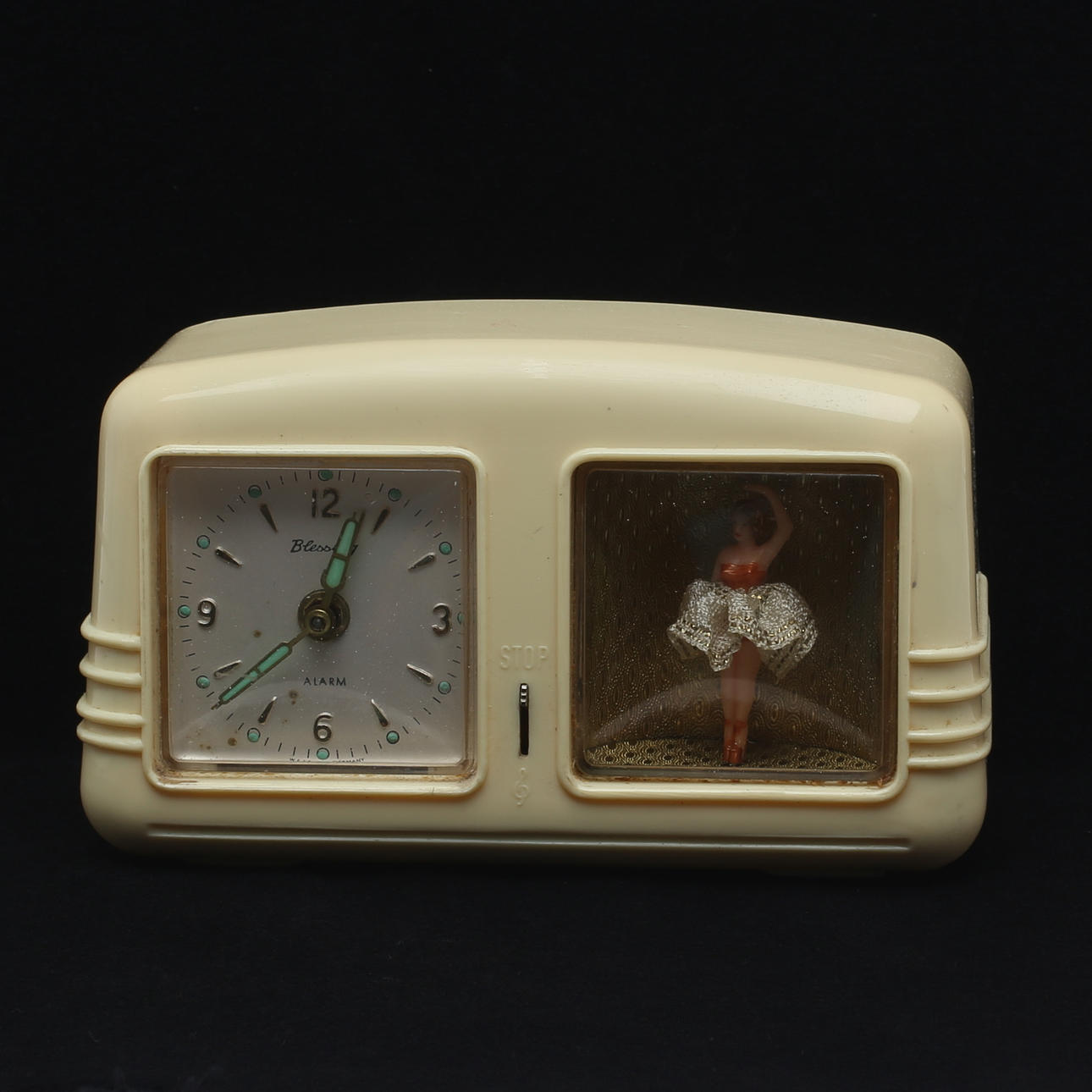 VÄCKARKLOCKA, art deco stil, 1940/50-tal.