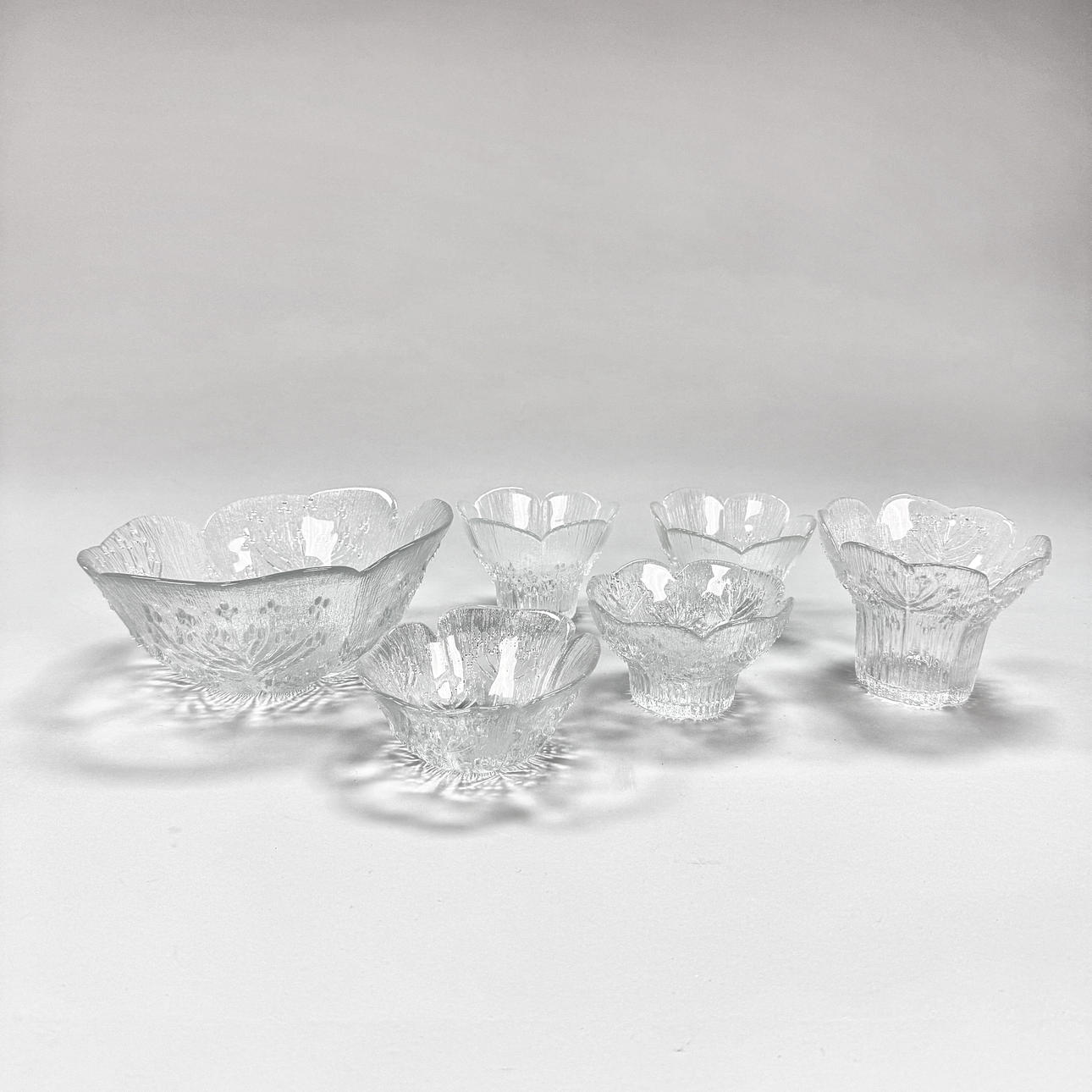 PERTTI KALLIOINEN. PARTI GLAS - 6 st skålar " Hundkex"
