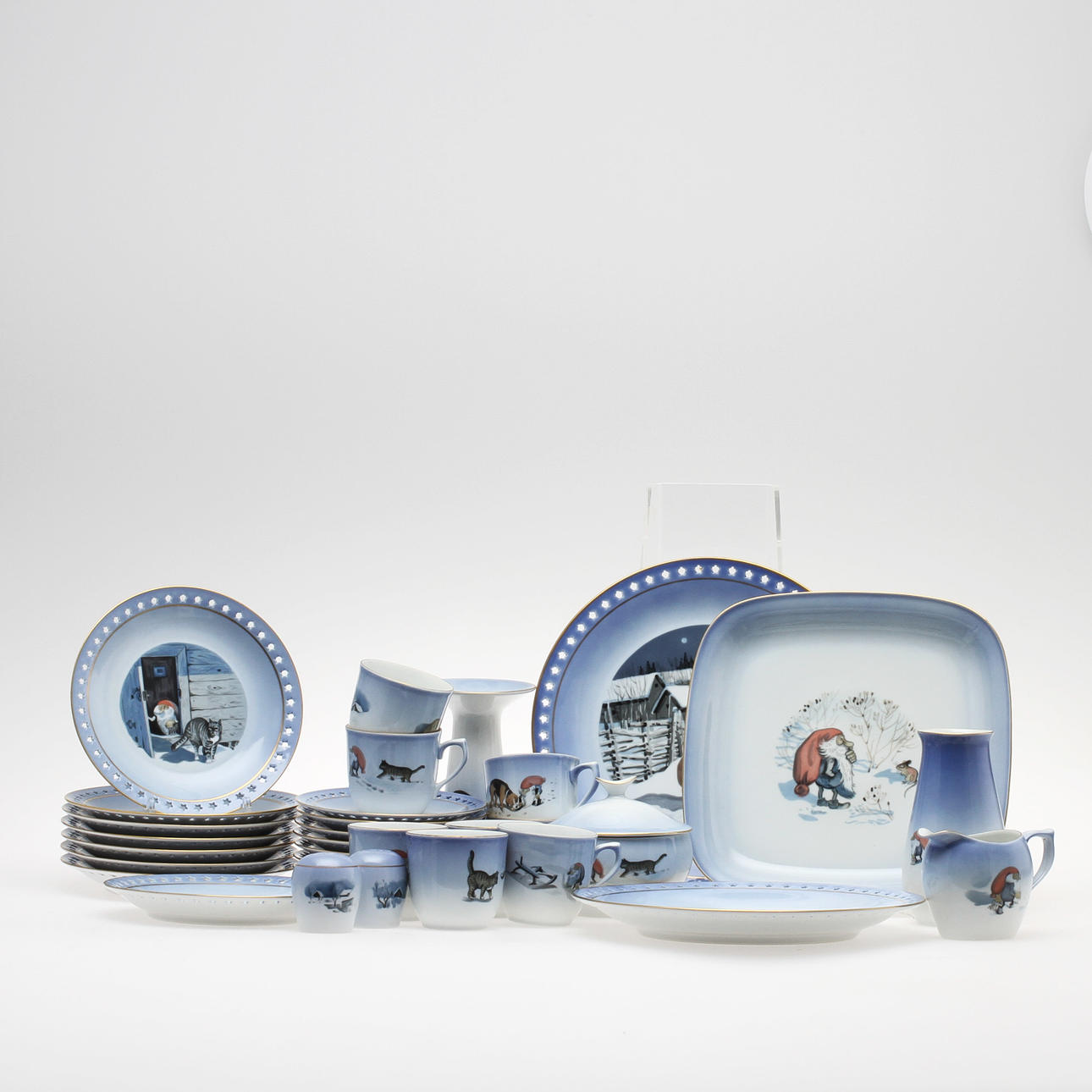 KAFFESERVIS, 24 delar, porslin, design Harald Wiberg, Bing o Gröndahl.