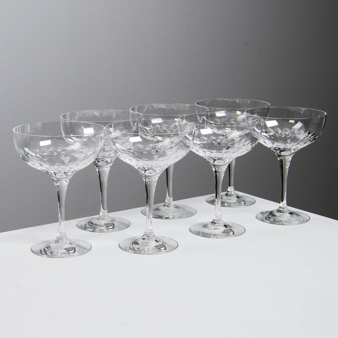 NILS LANDBERG. Coupeglas, "Prelude", 7 st, Orrefors