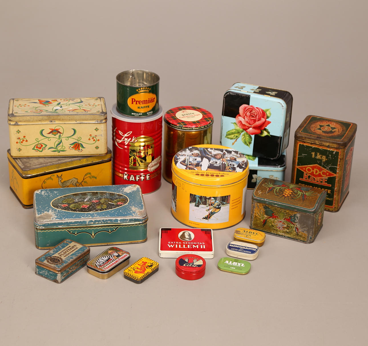 TIN CANS, 19 pcs., 1900s.