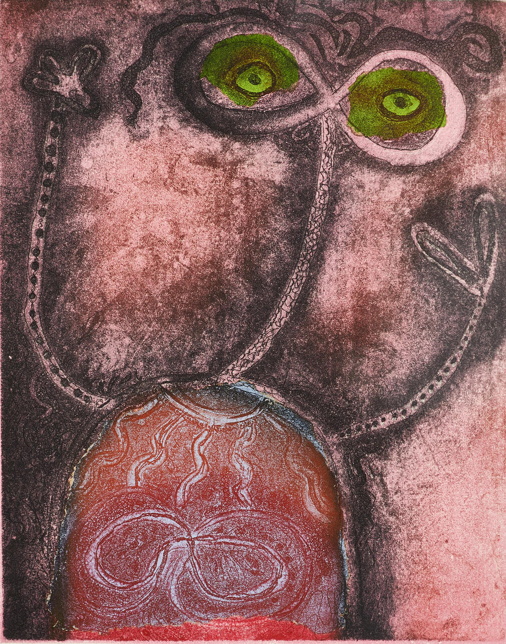 ENRICO BAJ. "Dames et généraux", signed and numbered 97/100, colour etching.
