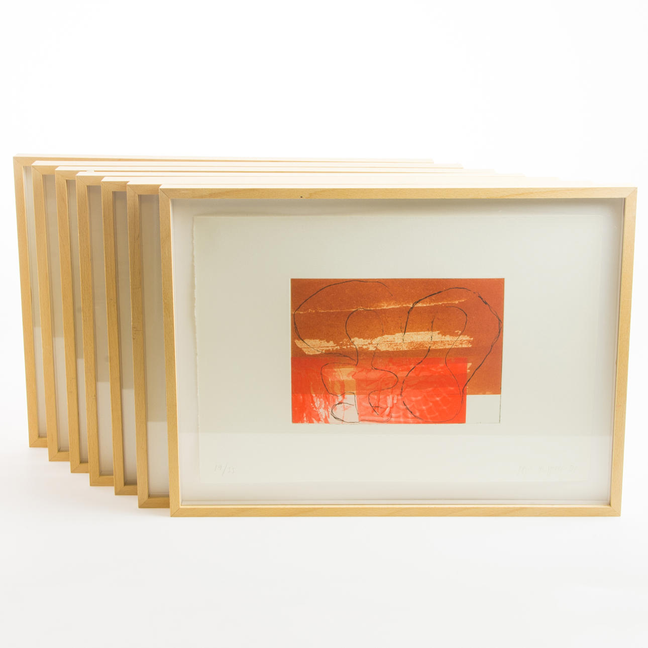 ANNA-MARIA OSIPOW. Kompositioner, serie av 7 färglitografier, signrad AM Osipow.