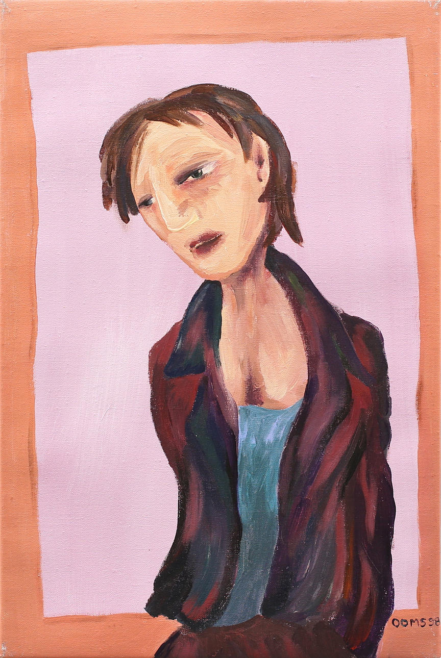 AMANDA OOMS. Man, olja på duk, signerad Ooms och daterda -98.