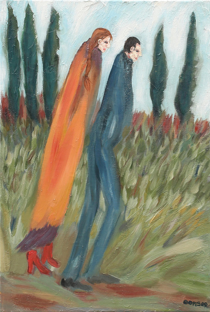 AMANDA OOMS. Paret på väg, olja på duk, signerad Ooms och daterad -00.