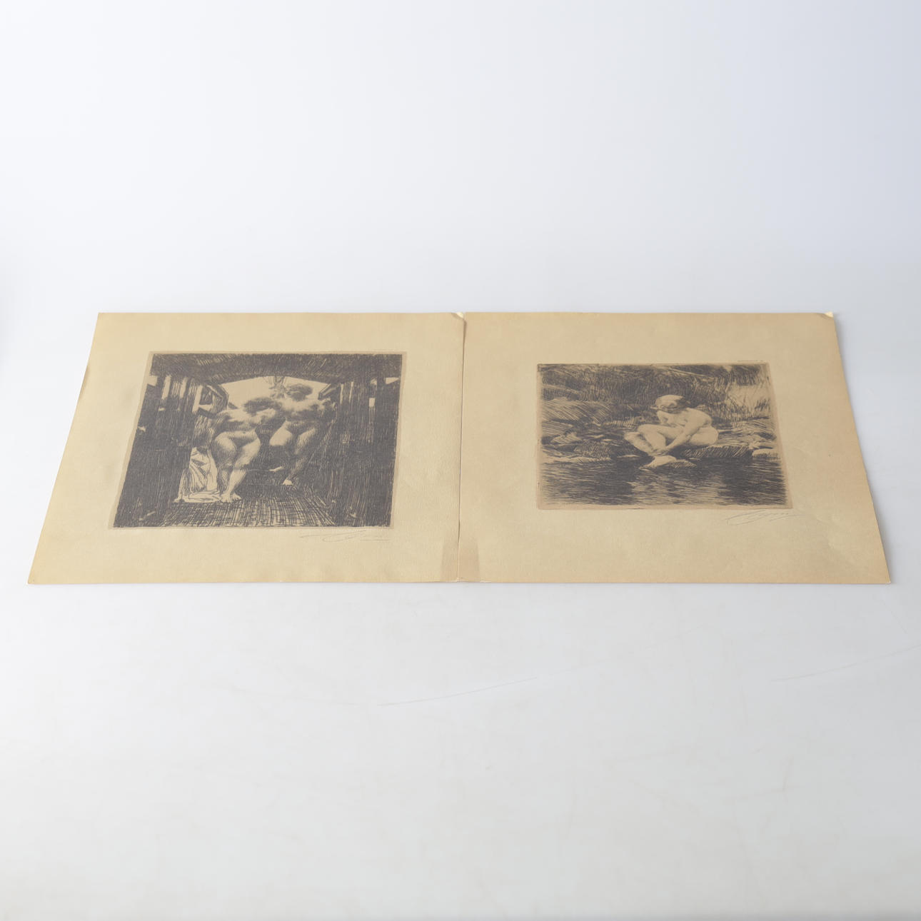 ANDERS ZORN. Lithographic prints, 2 pcs, Bengtsons lito AB.
