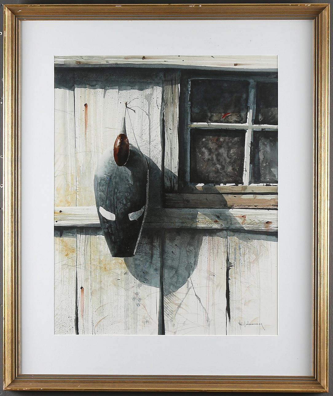 NILS E JOHANSSON. "Vette", akvarell, signerad.