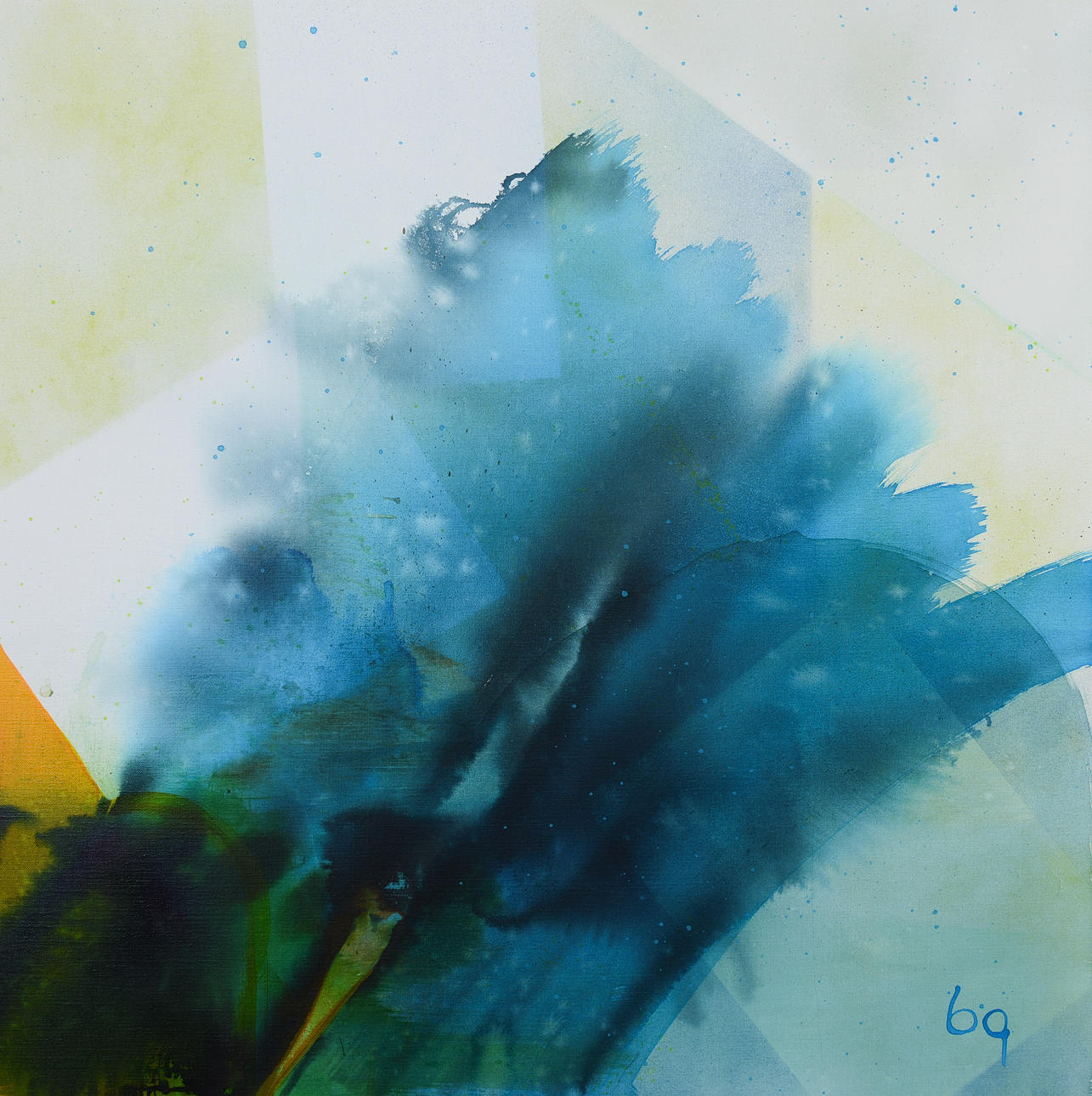 BIRGITTA GLENMARK. Composition, acrylic on canvas, monogram signed.