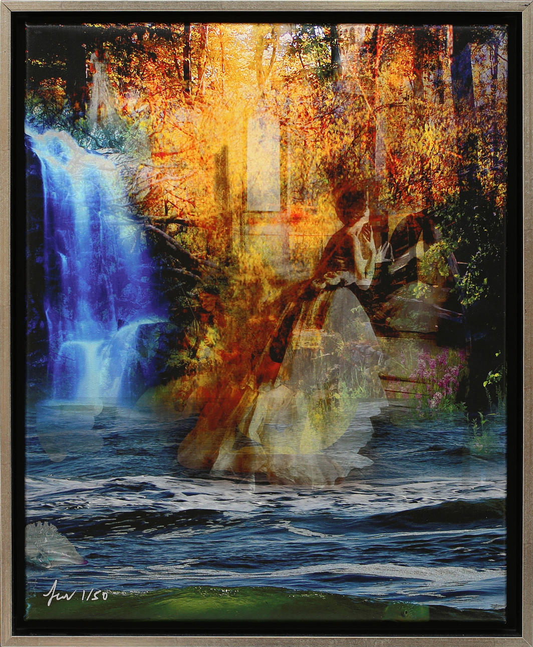 K C J-SON. "Kvinna vid bäck", gicléetryck nr 1/50, signerad.