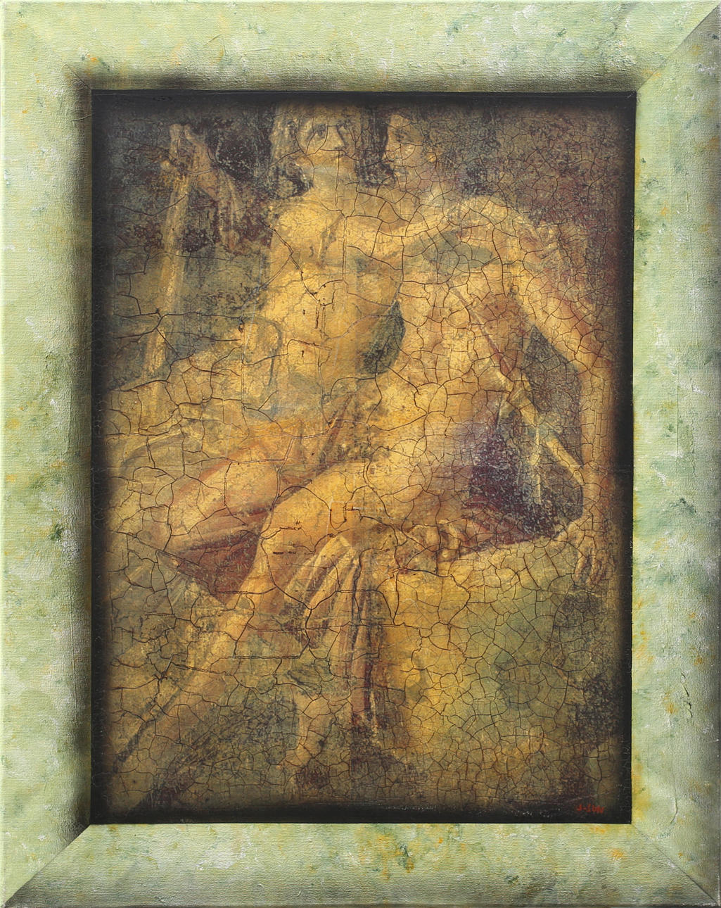 K C J-SON. Kärlekspar, olja på duk, signerad J-Son.