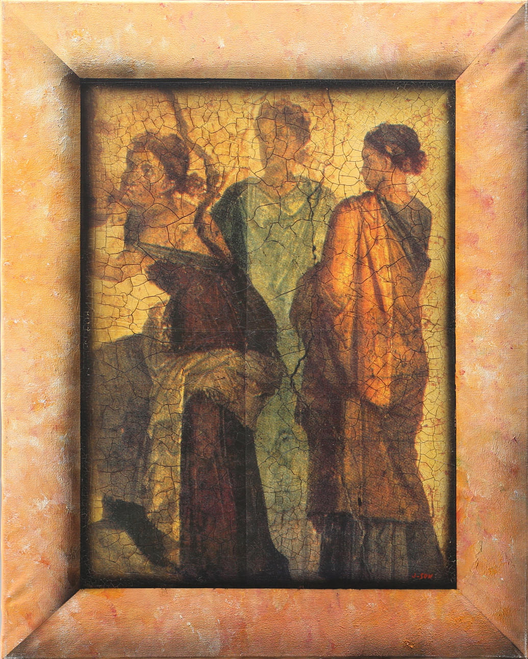 K C J-SON. Samtal, olja på duk, signerad J-Son.