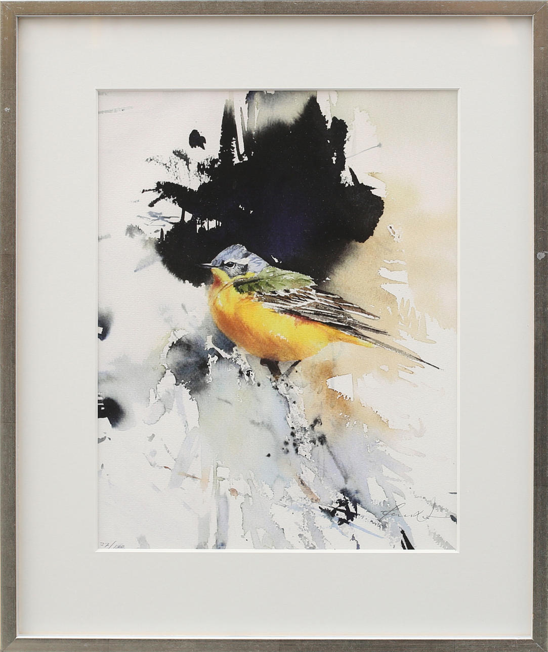 JONAS NILSSON. Gulärla, gicléetryck nr 37/160, signerad.