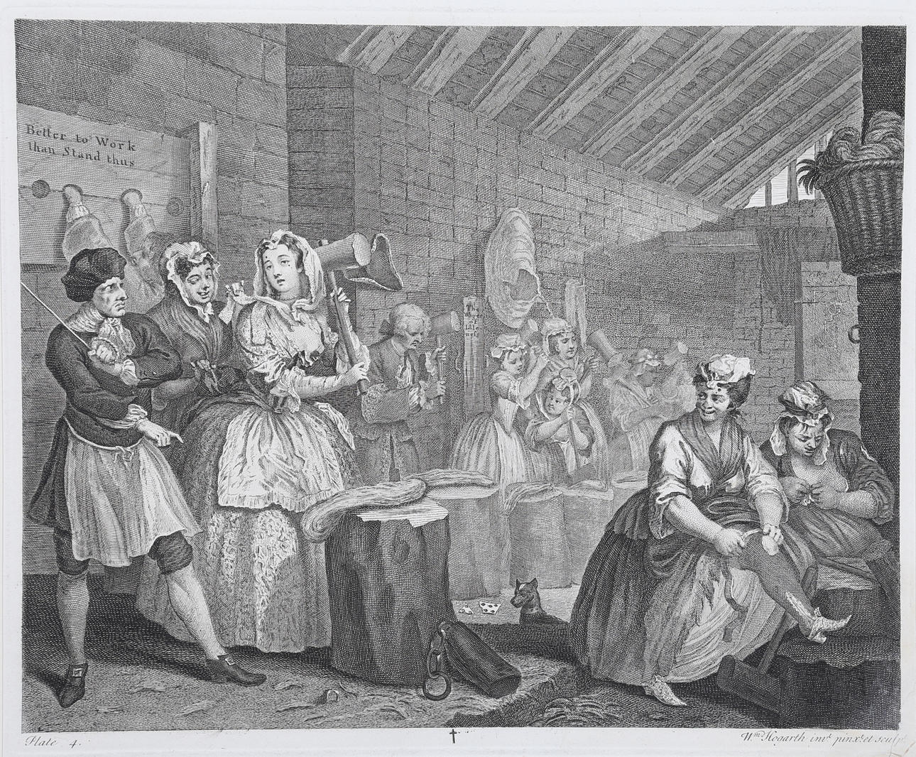 WILLIAM HOGARTH. 'The Harlot's Progress / En gatflickas historia', 1733, serie om 6 st blad, kopparstick.