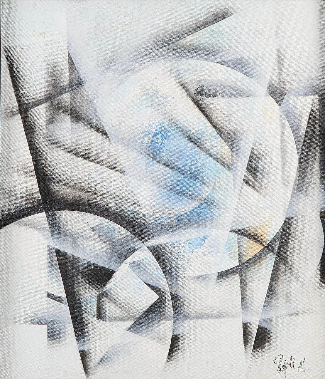 OIDENTIFIERAD KONSTNÄR. OIL PAINTING, Composition, signed.