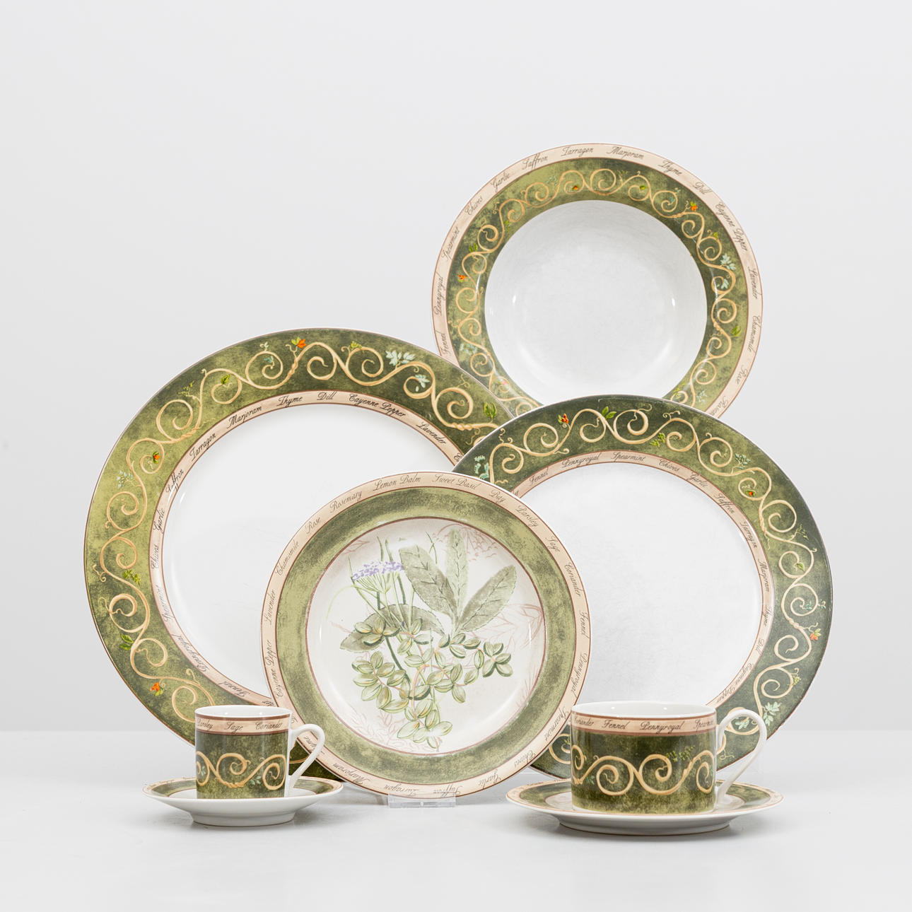 SERVIS, ca 47 delar, porslin, "Bouquet Garni", PTS International / Interiors.