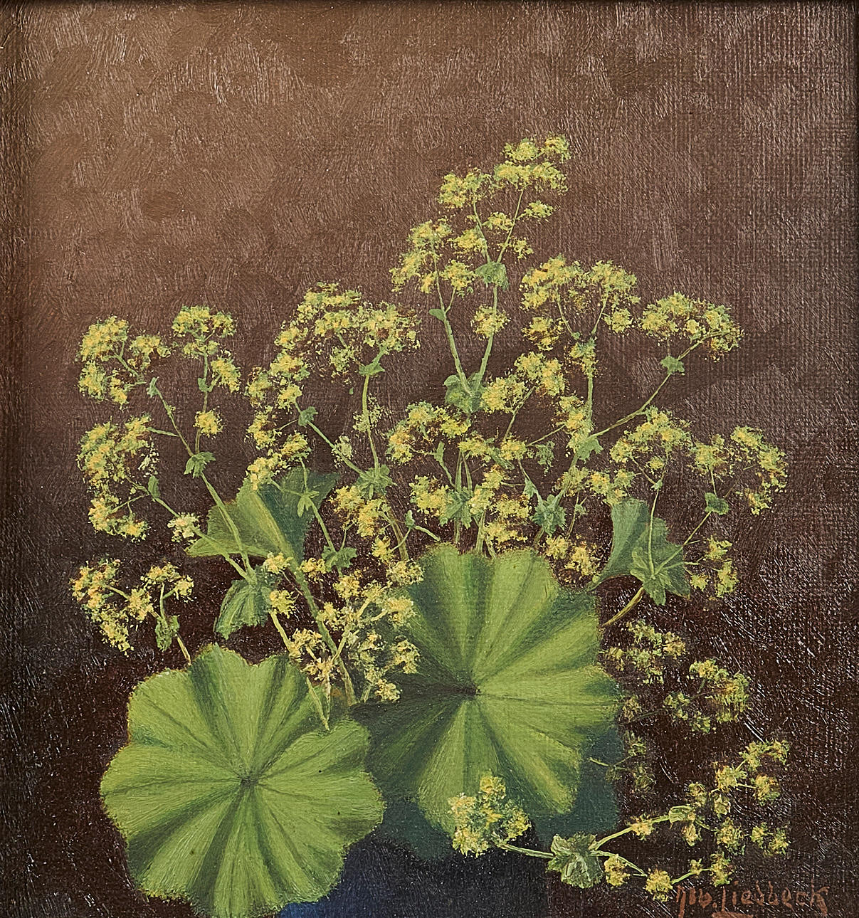 ALBIN LIEDBECK. Oil painting, Signed, Still life.