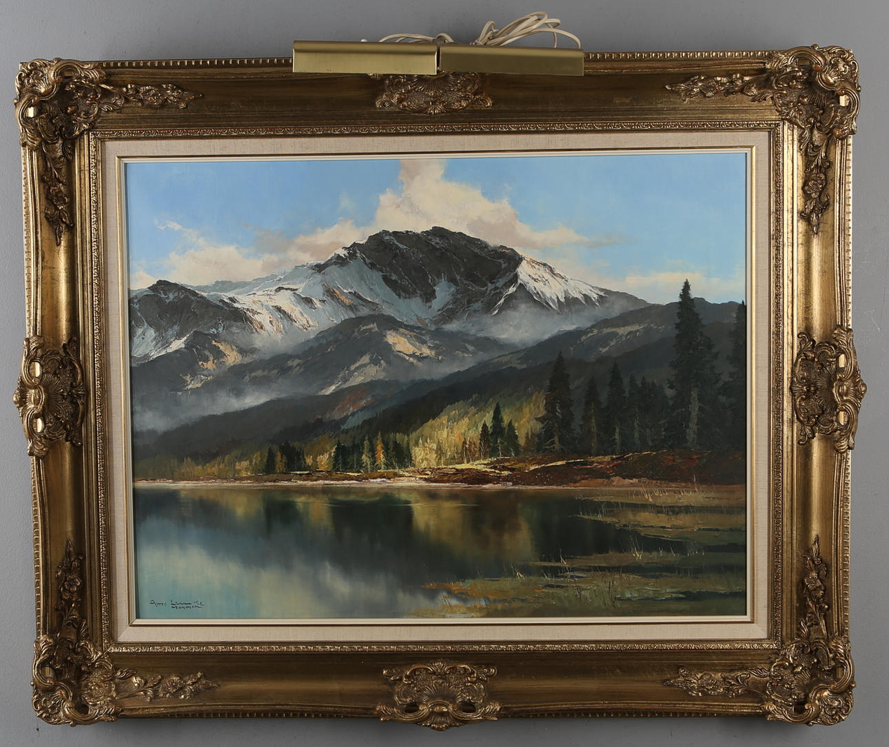 ARNO LEMKE. Bergslandskap, olja på duk, signerad.