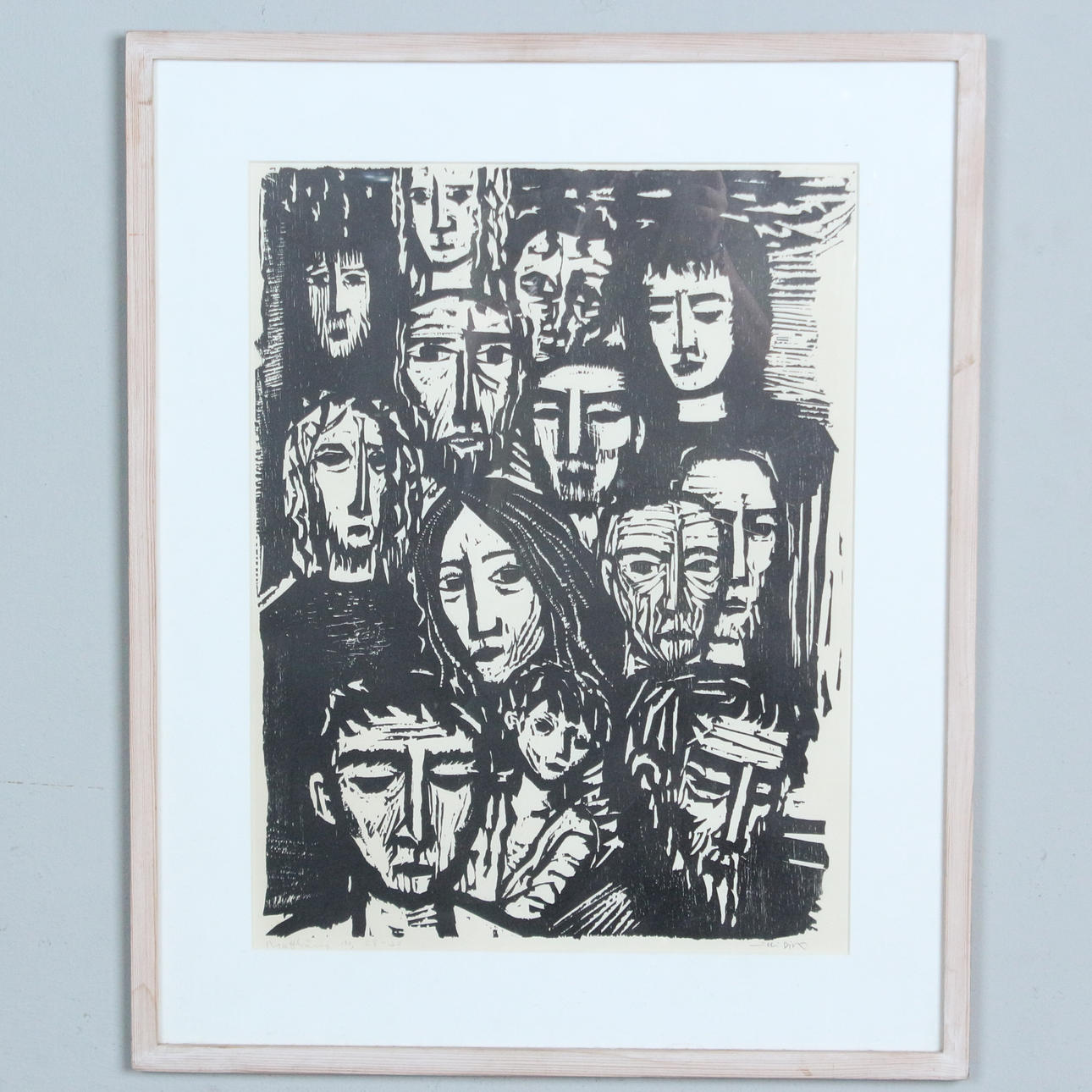 WILLI DIRX (1917-2002). Träsnitt, '' Matthäus 11, 28 - 30 ''.
