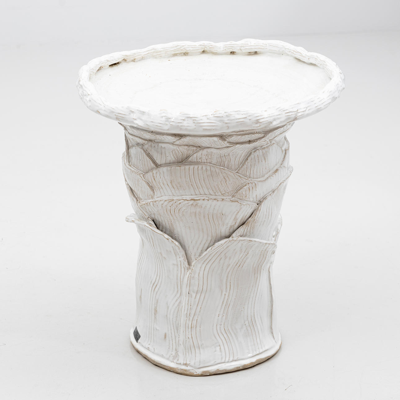 EVA HOLMBERG. Bird bath, glazed earthenware, labelled, Leksand.