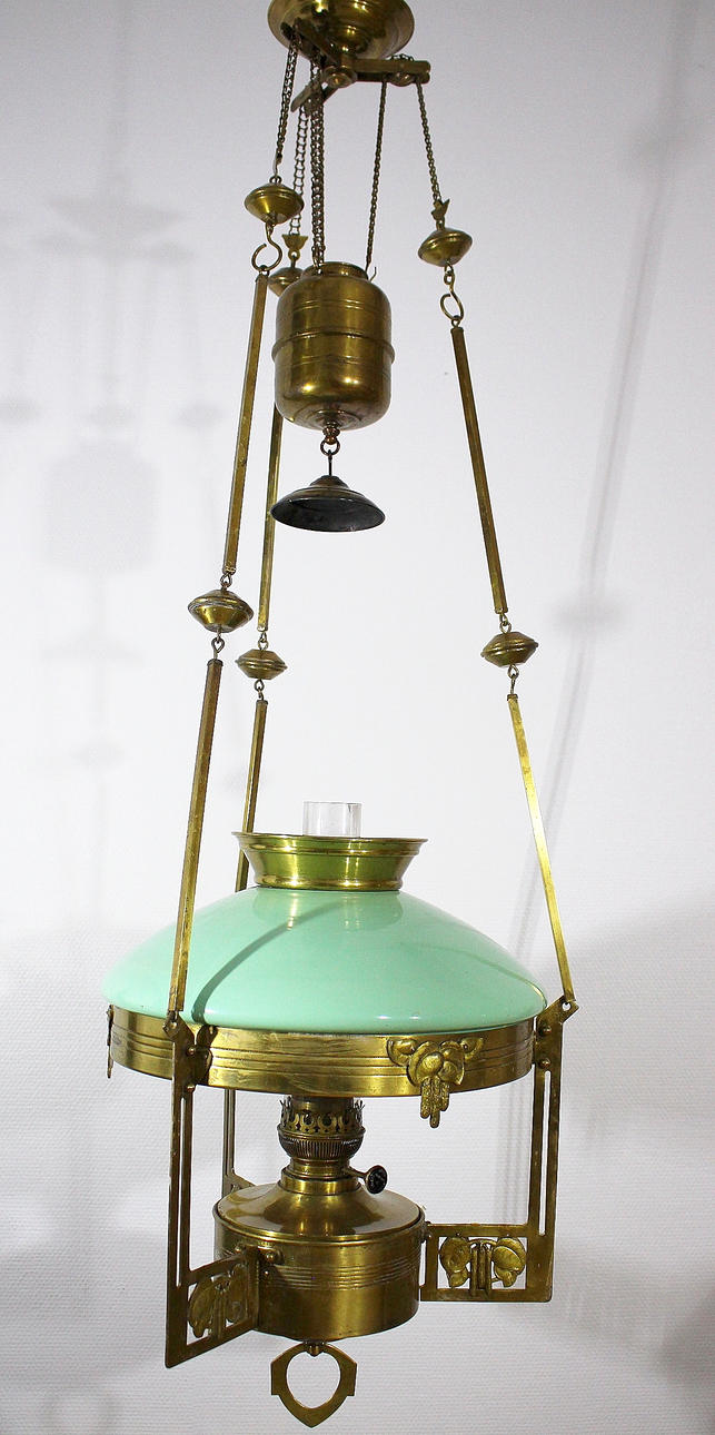 FOTOGEN TAKLAMPA, glas, mässing.