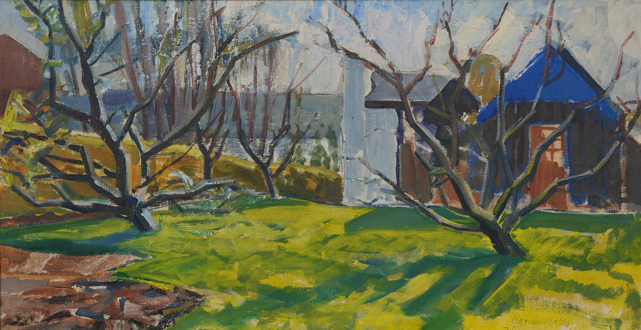 OIDENTIFIERAD KONSTNÄR. "Oktober", olja på duk, signerad ZD, daterad 1940