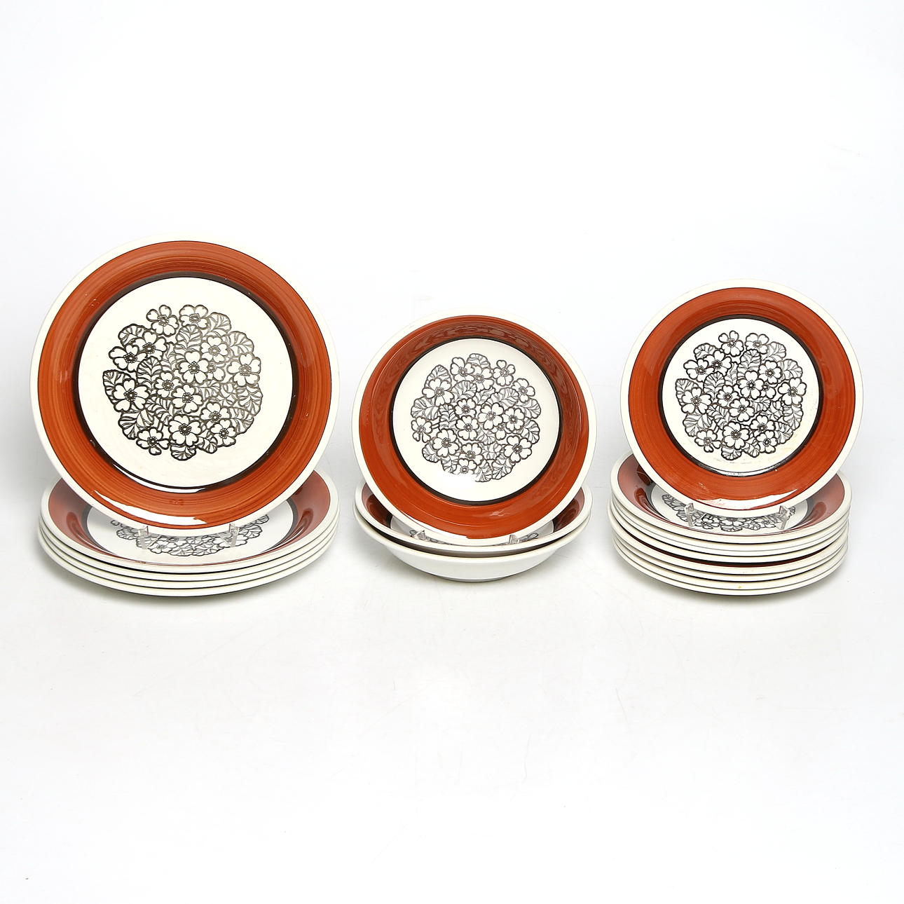 SERVISDELAR, ca 17 delar, porslin, "Agneta" Gefle.