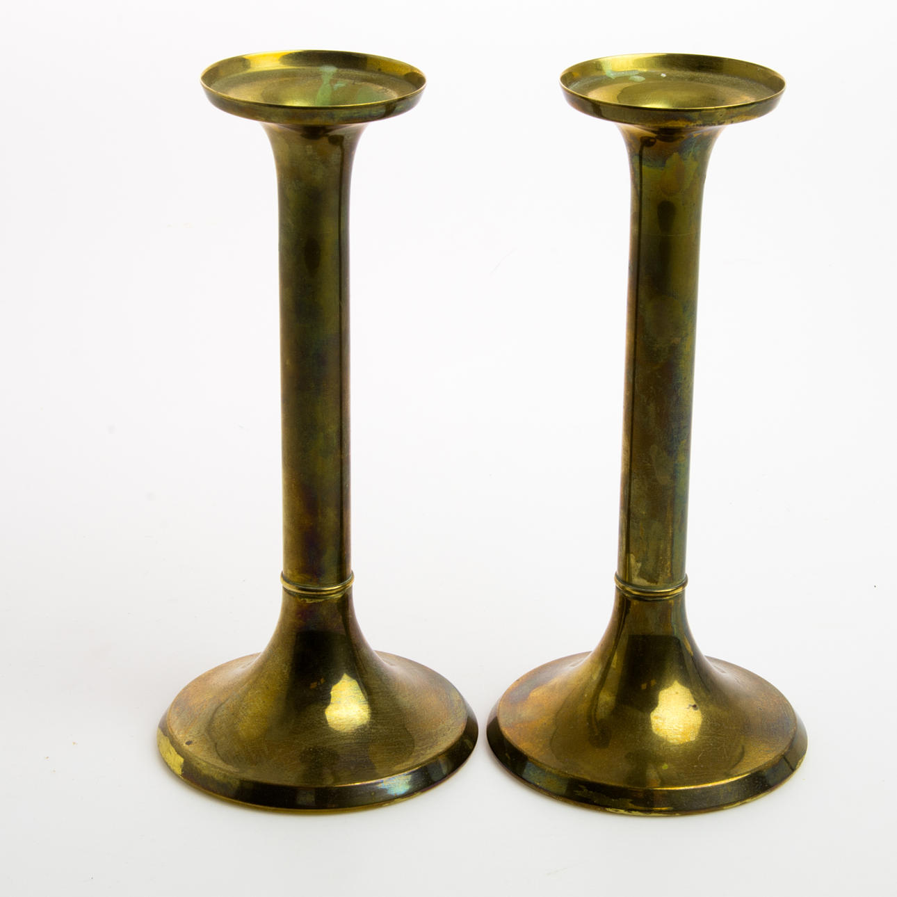 LJUSSTAKAR, 1 par, mässing, GV Harnisch Eftr, Köpenhamn.