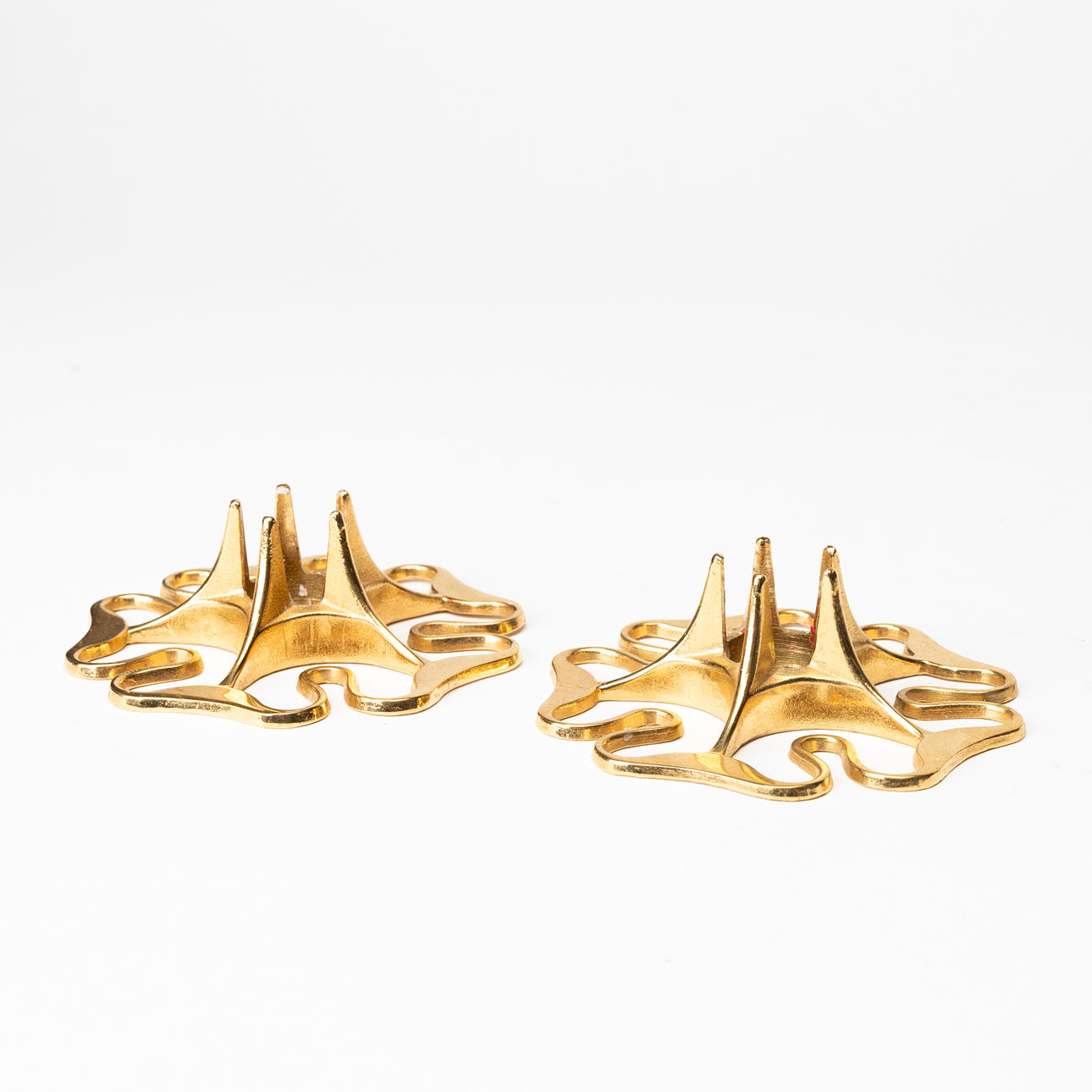 CANDLESTICKS, a pair, Skultuna, "Rosen", brass, 1982.