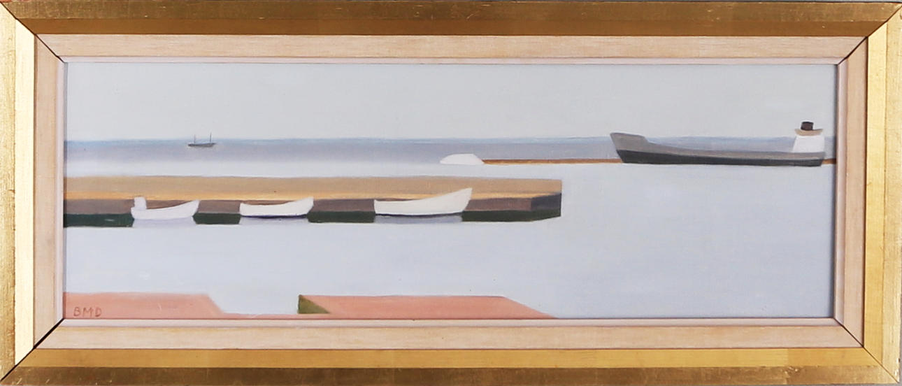 BARBRO DANIELSSON. Hamnmotiv, olja på duk, signerad, 1958.