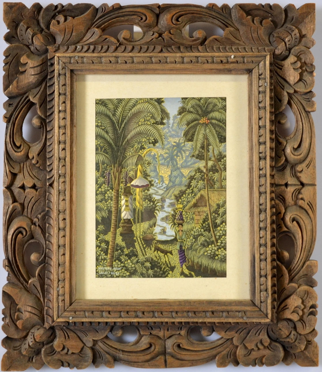 OIDENTIFIERAD KONSTNÄR. Gouache, Bali.