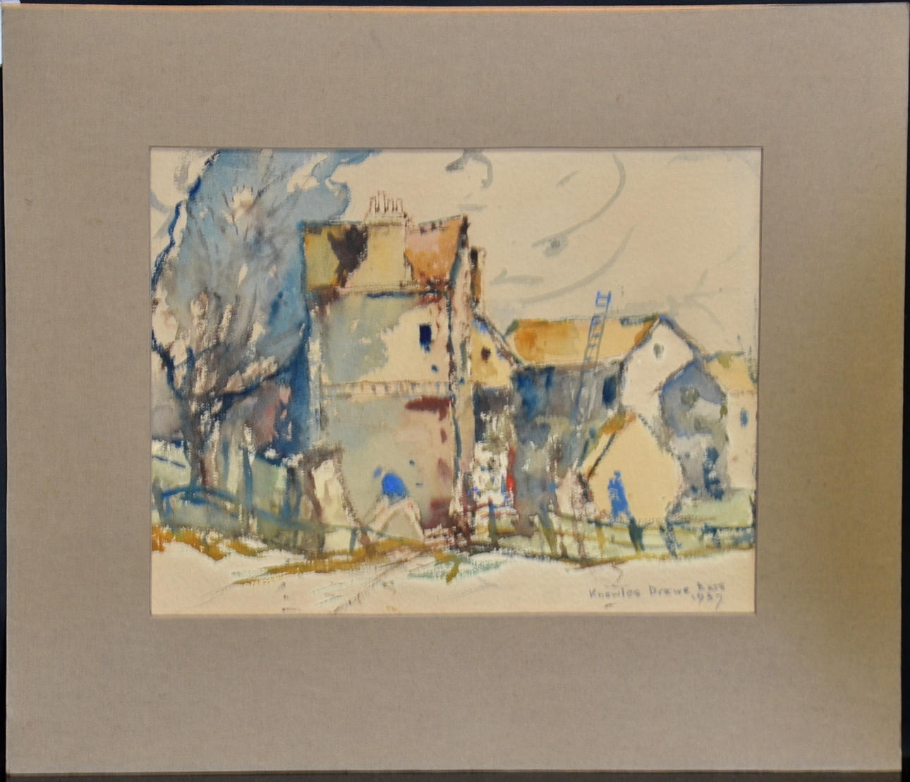 FRANK KNOWLES DREWE. Akvarell.