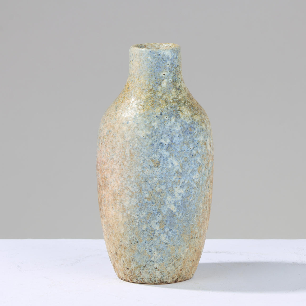 BODE WILLUMSEN (1895-1987). Unique bottle-shaped vase in multi-coloured glazed stoneware, own workshop, Frederiksberg, Denmark, 1939.