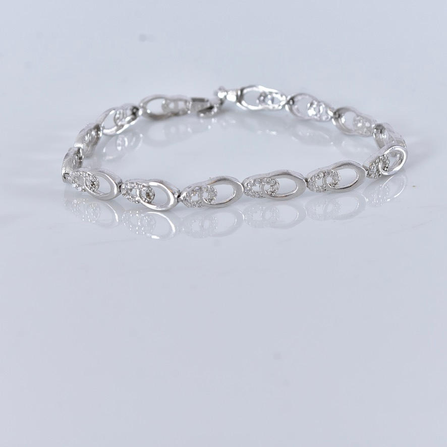 ARMBAND, med vita stenar, sterlingsilver.