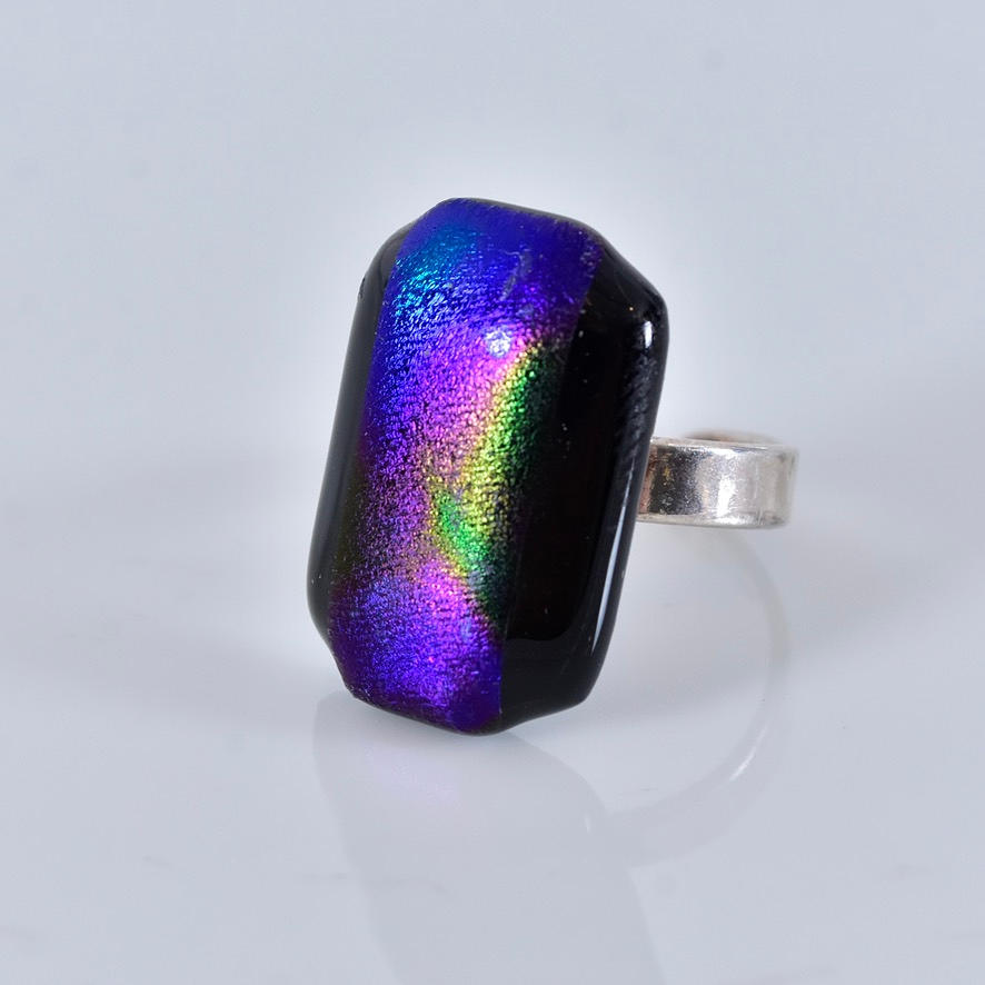 RING, modernistisk, akryl och sterlingsilver.