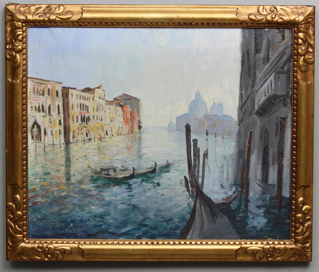 KNUT NORMAN. Motiv från Venedig. Olja på duk. Signerad.