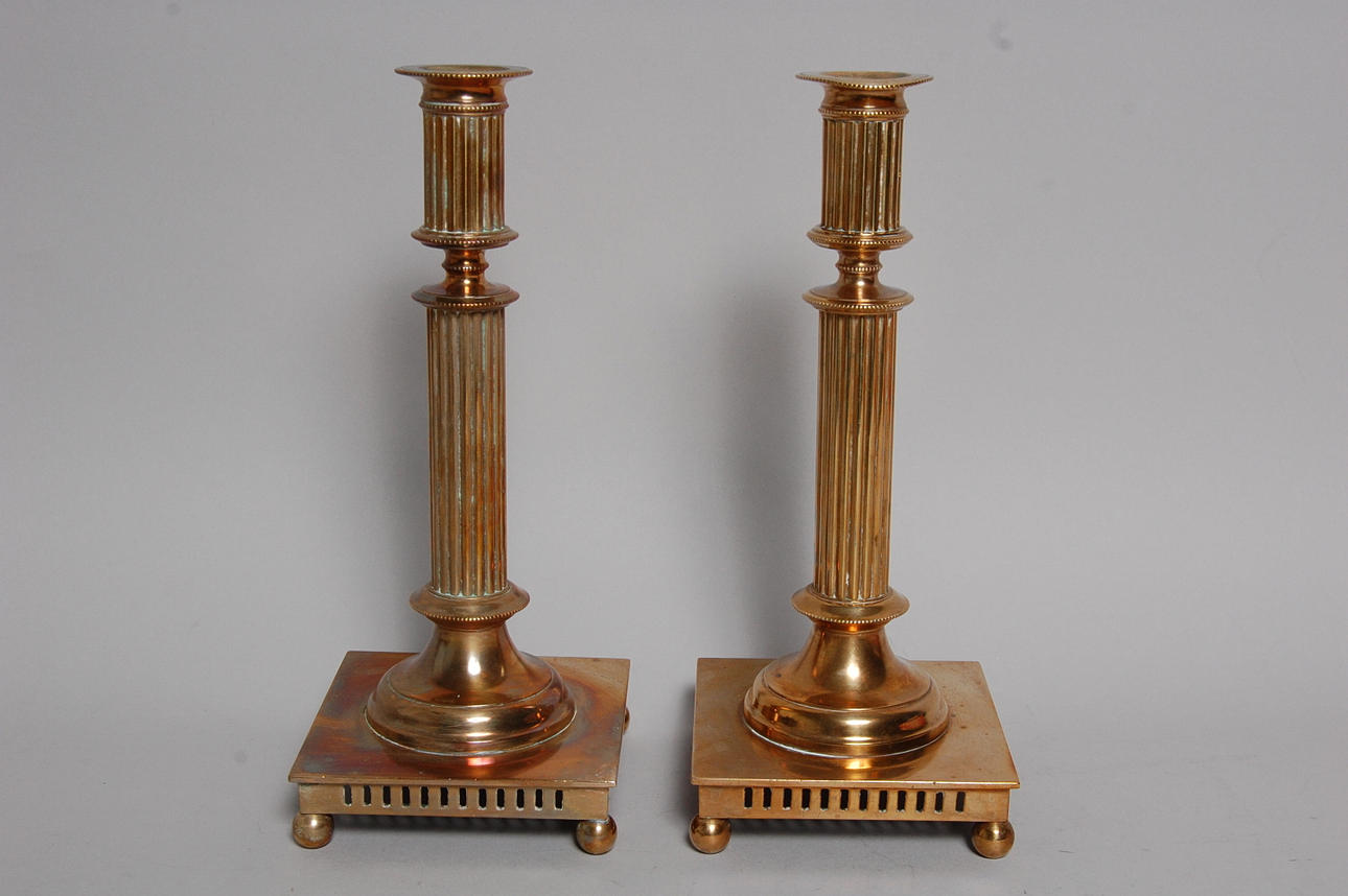 LJUSSTAKAR, 1 par, gustavianskstil, " Carl Keijser & Co Vesterås ".