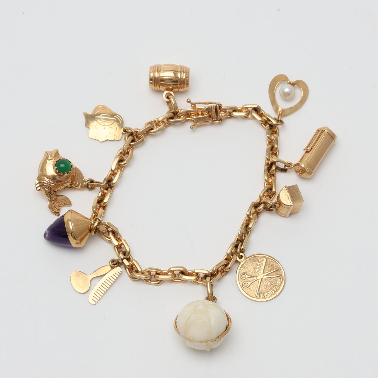 CHARM BRACELET, 18K gold.