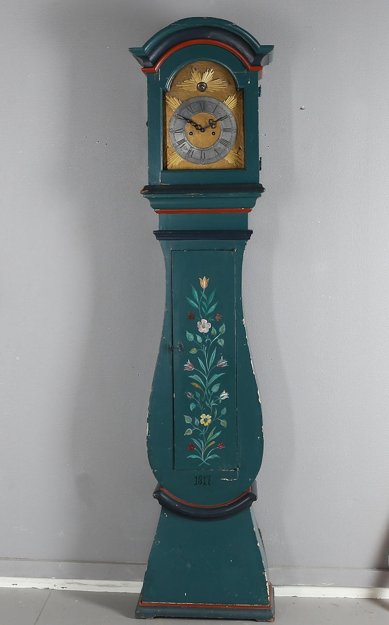 GOLVUR, allmoge, furu, dekormålat, 1800-tal.