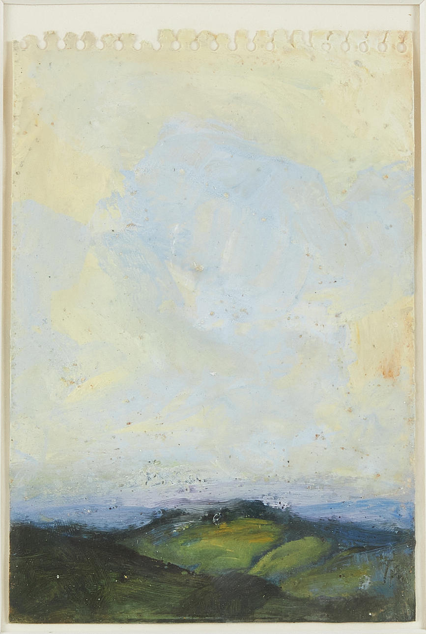 PETER FRIE. Landscape, gouache, signed, dated -97 a tergo.